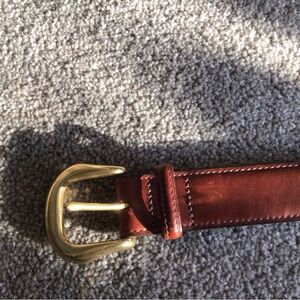hidden pocket genuine leather made in the USA brown leather belt